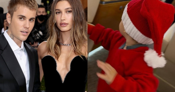 Con trai 16 tháng tuổi của Justin Bieber hóa ông già Noel khiến cả MXH bùng nổ
