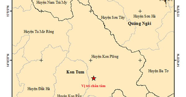 Vừa xảy ra động đất 3 độ ở Kon Tum