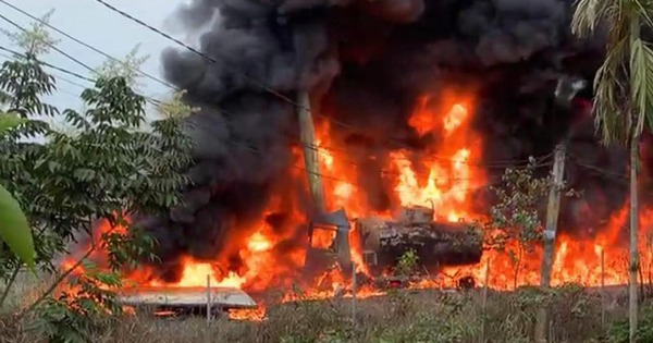 Xe bồn chở xăng cháy trên cao tốc Hà Nội - Lào Cai, nghi vấn tài xế tử vong