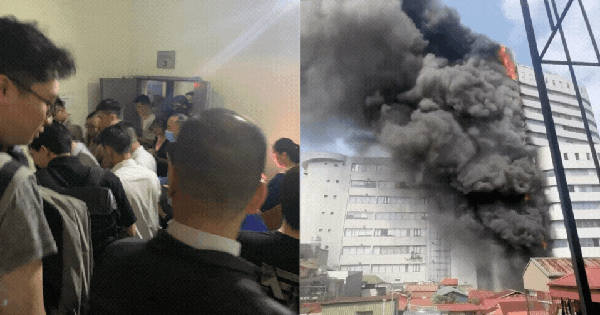 Hà Nội: Lửa ngùn ngụt bao trùm một phần toà nhà ở Thái Hà, nhân viên văn phòng chen chân thoát thân