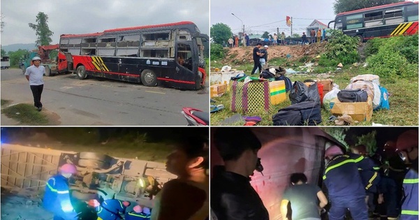 Hiện trường vụ lật xe khiến 1 người tử vong, nhiều người bị thương ở Bình Định