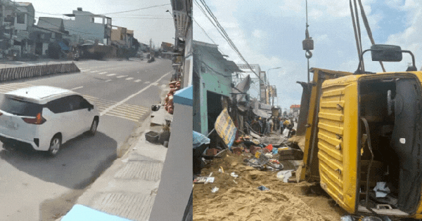 Kinh hoàng clip xe tải tông xe máy ngã la liệt rồi lật vào nhà dân, 5 người thương vong: Hiện trường hỗn loạn, nhiều tiếng la hét