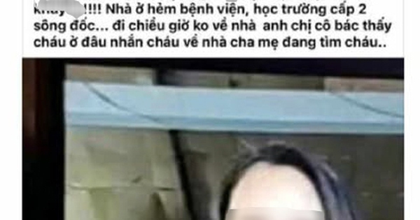 Nội dung "tâm sự buồn" của 1 học sinh lớp 7 trước khi mất tích