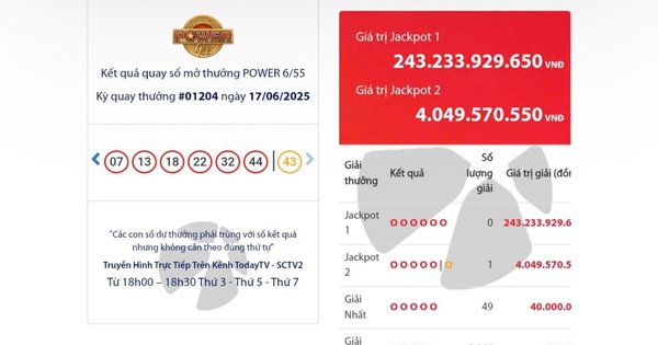 Vé số Vietlott tiếp tục có vé trúng giải Jackpot 2, giá trị hơn 4 tỉ đồng