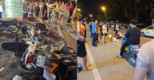 Camera ô tô gây tai nạn liên hoàn ở Bắc Ninh, xe máy nằm la liệt ở hiện trường gây xôn xao