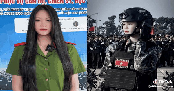 Chiến sĩ khối nữ Cảnh sát đặc nhiệm nổi tiếng sau vài phút đi hiến tóc, diện quân phục khí chất ngút trời