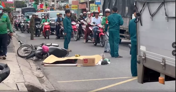 Hiện trường vụ tai nạn tài xế tử vong thương tâm dưới gầm xe tải