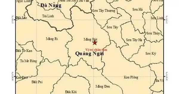 Động đất liên tiếp tại Quảng Ngãi lúc rạng sáng, Gia Lai ghi nhận rung lắc