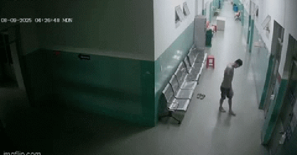 Camera đối tượng để dép ngoài hành lang, đi vào các phòng trong bệnh viện với hành động khả nghi