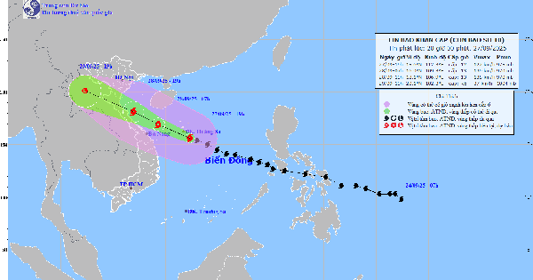 Bão số 10 không chịu tác động của không khí lạnh, rất mạnh khi đổ bộ, cả nước có mưa to