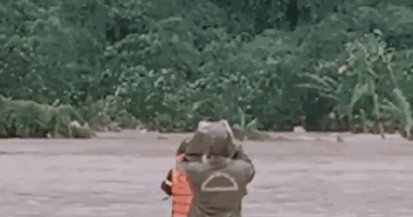 VIDEO: Thót tim hình ảnh cảnh sát lao xuống dòng nước lũ giải cứu người dân