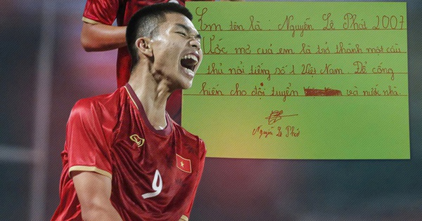 View - Viral mảnh giấy "em út" U23 Việt Nam viết thời thơ ấu, cả triệu người xúc động vì ước mơ của ngôi sao đang lên