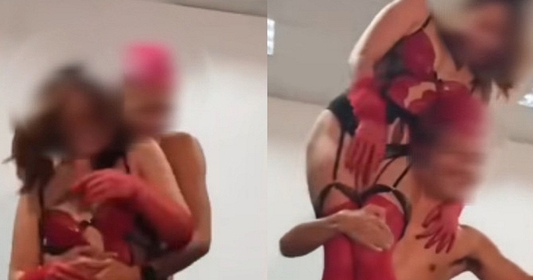 Sốc tận óc: Văn phòng giữa Hà Nội biến thành "sàn diễn nội y", sếp và nhân viên bế bồng nhau uốn éo khiến người xem đỏ mặt