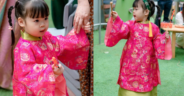 Ái nữ nhà Đỗ Mỹ Linh và Chủ tịch CLB Hà Nội diện áo dài đón Tết, visual “cưng xỉu”