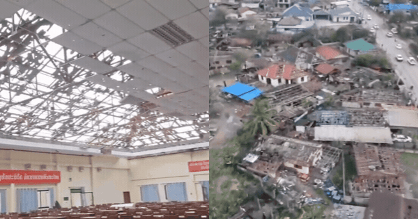 Mưa đá dội xuống Viêng Chăn: Hàng nghìn mái nhà bị 