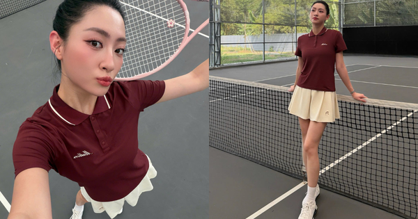 Lương Thùy Linh visual sáng bừng trên sân tennis, đôi chân dài 1m22 