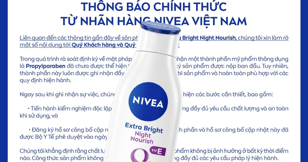 NIVEA Việt Nam thông báo khẩn về sản phẩm bị thu hồi toàn quốc