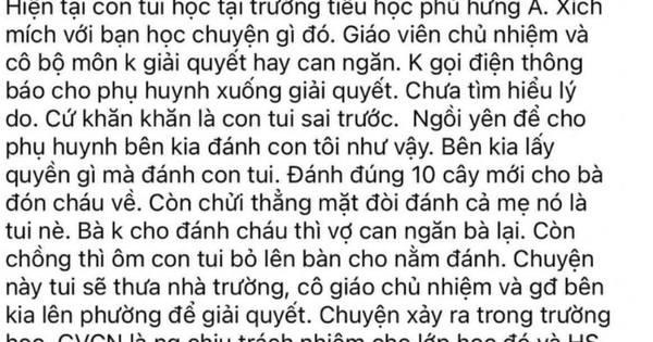 Diễn biến mới học sinh lớp 3 bị phụ huynh phạt 10 roi theo 