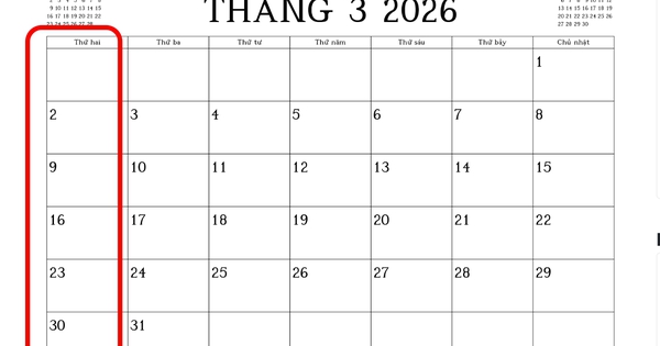 Tháng 3/2026 tưởng đã dài lắm rồi: Ai ngờ tháng 11/2026 cũng trải ra 6 tuần và có hẳn 5 ngày thứ Hai!