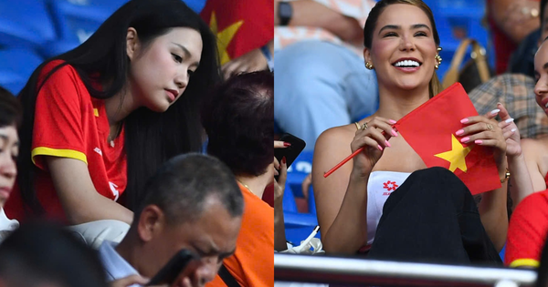 Doãn Hải My đọ sắc với vợ Hoàng Hên trên khán đài cổ vũ tuyển Việt Nam: Viusal xinh bất chấp cam thường!