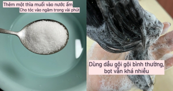 Thử ngâm tóc với nước muối 5 phút trước khi gội, tôi không ngờ tóc sạch và giảm hẳn bết dầu