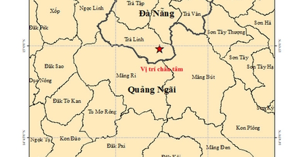 Nóng: 5 trận động đất liên tiếp xảy ra ở Đà Nẵng và Quảng Ngãi
