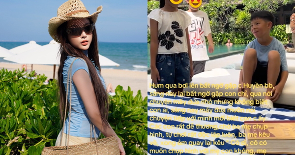 Quý tử nhà Huyền Baby gặp fan của mẹ ở resort, nói 1 câu là đủ hiểu được dạy như thế nào
