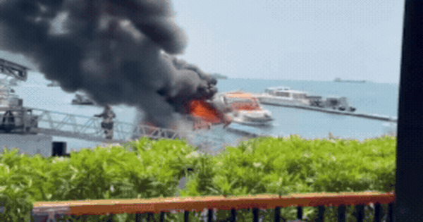 Cano cao tốc bốc cháy ngùn ngụt trên bến tàu, 1 hướng dẫn viên tử vong tại chỗ