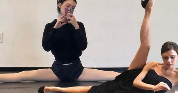 Victoria Beckham xoạc chân 90 độ, con dâu ngổ ngáo xoạc gấp đôi: Hơn thua nhau đến cỡ này rồi?
