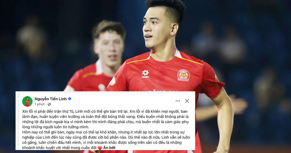 Tiến Linh lên tiếng xin lỗi