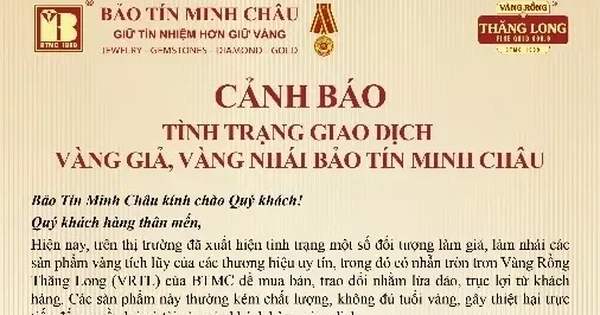 Cảnh báo tình trạng vàng giả, vàng nhái thương hiệu trên thị trường