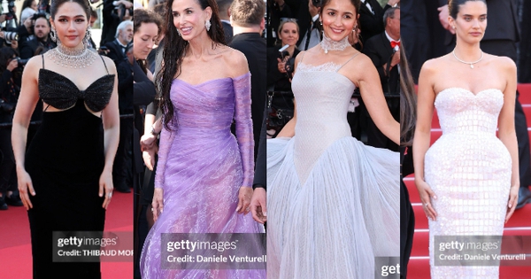 Thảm đỏ Cannes ngày 2: Demi Moore tha thướt bên 