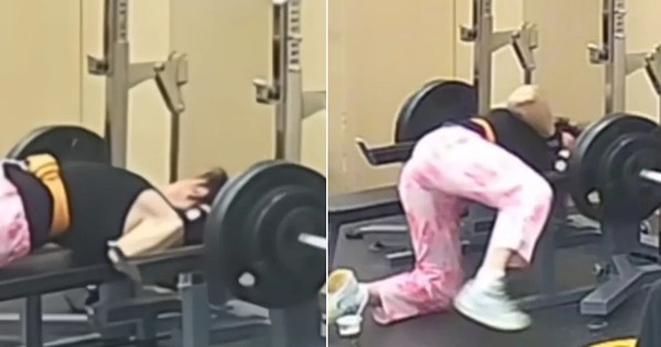 Thót tim khoảnh khắc người đàn ông bị thanh tạ nặng 145kg đè cổ trong lúc tập gym