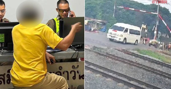 Thót tim nhìn xe đưa đón học sinh vượt rào chắn tàu hỏa: Nhân viên gào thét bất lực