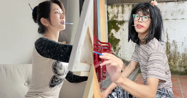 Cả TikTok hóa Lê Bống: Miệng ngậm cọ, tay tô màu, mắt nhìn xa xăm