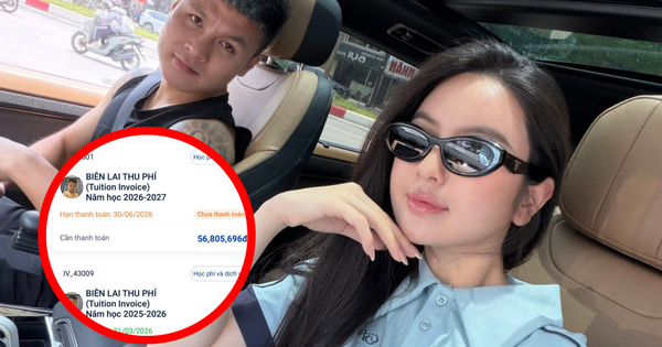 Biên lai gần 57 triệu tiền học mầm non trong 3 tháng của con trai Chu Thanh Huyền gây chú ý