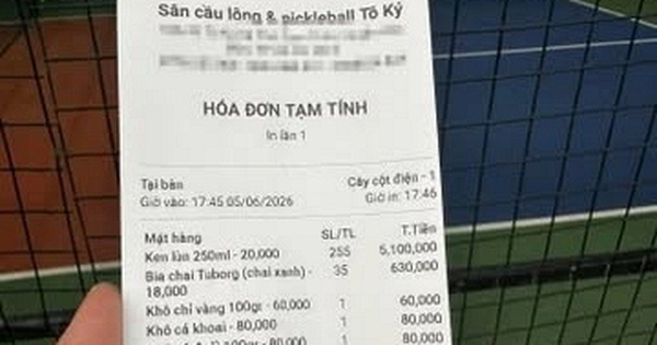 Hóa đơn gần 7 triệu đồng ở sân pickleball: Người trong cuộc lên tiếng làm rõ thông tin 290 lon bia