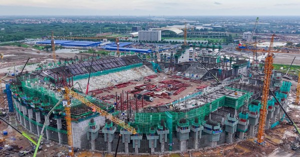 Lộ diện tiến độ siêu sân vận động lớn thứ 2 Việt Nam tại Hưn
