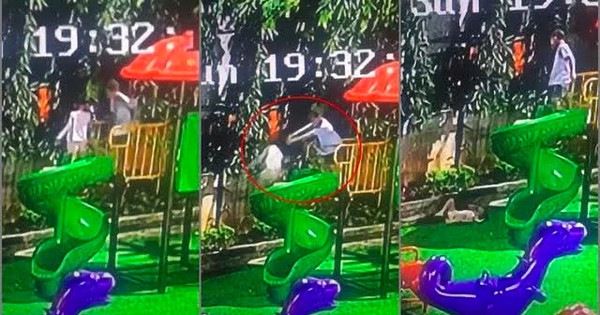 Bé gái bị đẩy ngã lộn cổ từ độ cao 1.5m ở sân chơi