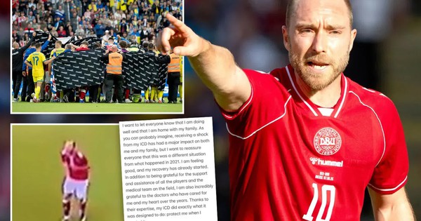 Christian Eriksen lên tiếng sau sự cố ngã gục trên