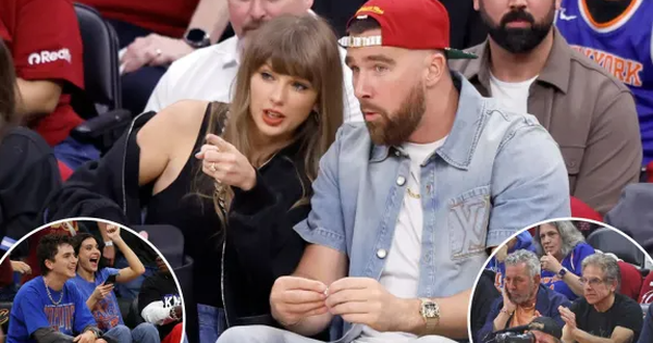 Taylor Swift cùng chồng đi xem bóng rổ thôi mà biế