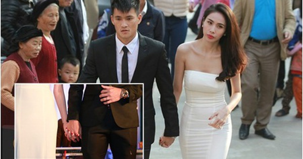 Công Vinh nắm chặt tay Thủy Tiên không rời trong đám cưới đầu tiên của năm 2015