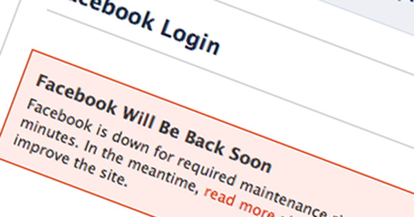 Facebook gián đoạn truy cập vì "bảo trì theo yêu cầu"