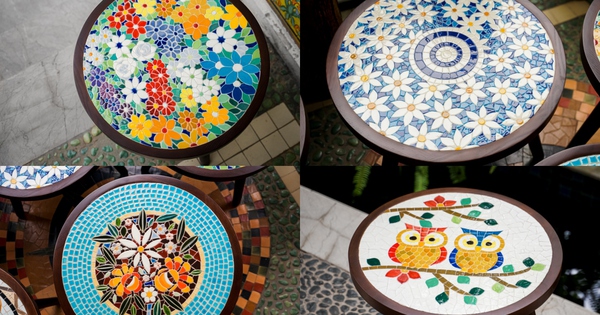 If you want to have a unique chill corner in your home, you must not miss this Bat Trang handmade mosaic ceramic table