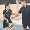 Đoàn Di Băng và Nguyễn Quốc Vũ chơi pickleball