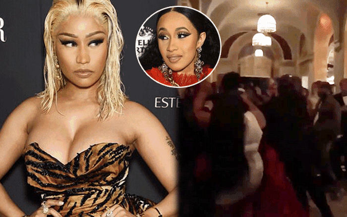 Clip: Cardi B và Nicki Minaj đánh nhau tơi bời giữa sự kiện, người bị ném guốc, kẻ bị giật tóc giả và xé váy!