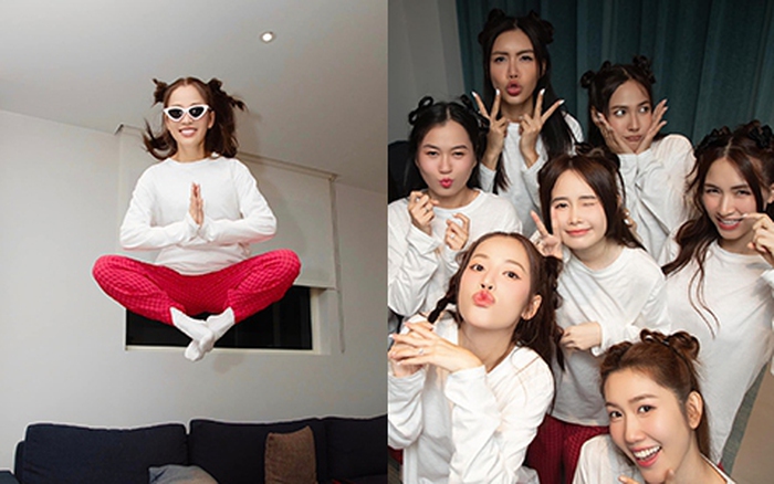 PVX bosimsiz tekshirish Tort oyoqqa turgan qizlarning yaqindan surati