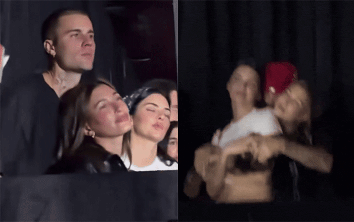 5 giây để lộ hành động nhạy cảm của vợ chồng Justin Bieber và Kendall Jenner