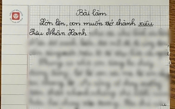 Viết văn ước lớn lên thành siêu nhân xanh, bé trai suýt "no đòn" nhưng cú plot twist sau đó khiến netizen phải thốt lên